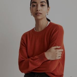 (Re)sponsible Cashmere Oversized Crewneck Sweater Orange Medium